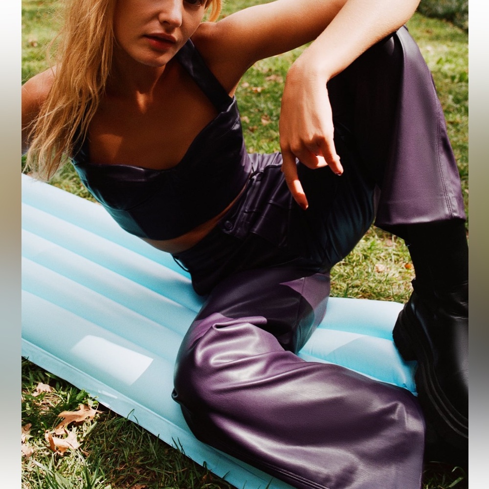 Faux leather pants